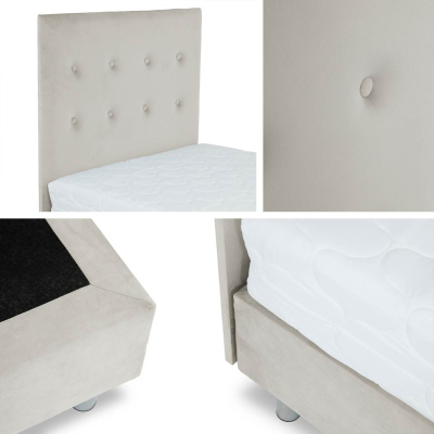 Čalouněná jednolůžková postel 90x200 NECHLIN 2 - černá ekokůže + panely 60x30 cm ZDARMA