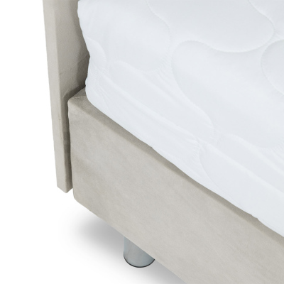 Čalouněná jednolůžková postel 80x200 NECHLIN 2 - bílá ekokůže + panely 60x30 cm ZDARMA
