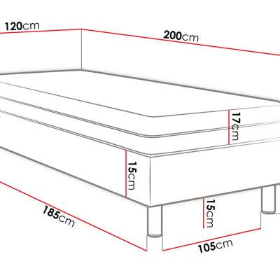 Čalouněná jednolůžková postel 120x200 NECHLIN 2 - bílá ekokůže + panely 60x30 cm ZDARMA