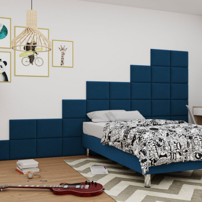 Čalouněná jednolůžková postel 80x200 NECHLIN 2 - modrá + panely 40x30 cm ZDARMA