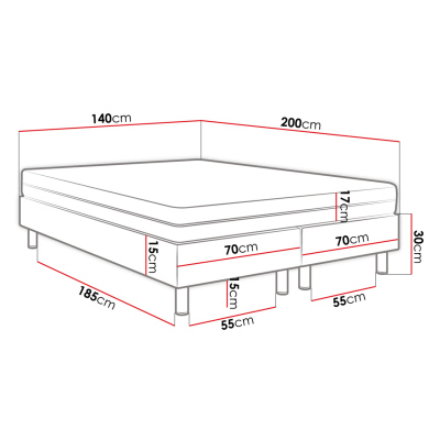 Čalouněná manželská postel 140x200 NECHLIN 2 - mentolová + panely 40x30 cm ZDARMA