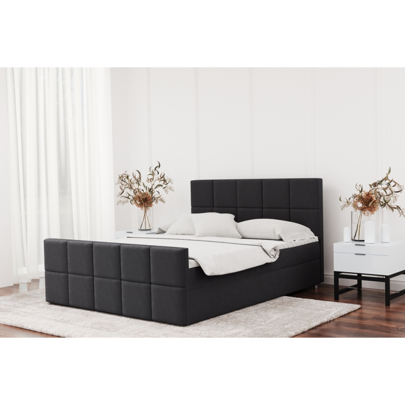 Čalouněná postel se dvěma čely HIMAWARI - 160x200, černá