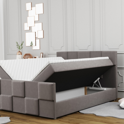 Boxspringová postel MARGARETA - 180x200, šedá