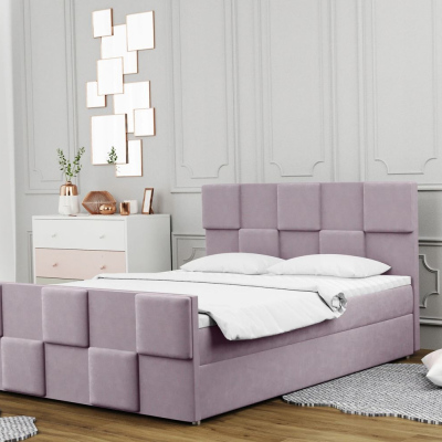Boxspringová postel MARGARETA - 180x200, růžová