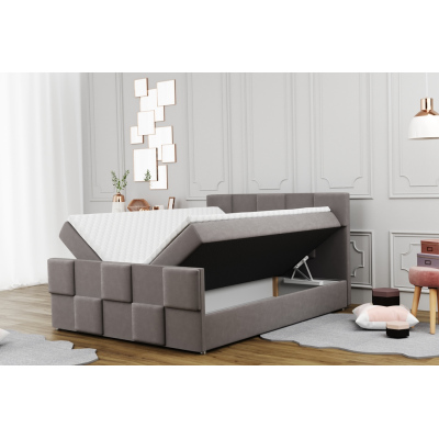 Boxspringová postel MARGARETA - 160x200, šedá