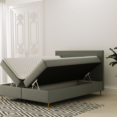Pohodlná boxspringová postel JANINA - 200x200, béžová