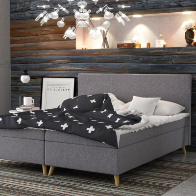 Čalouněná postel BLAIRE - 180x200, šedá
