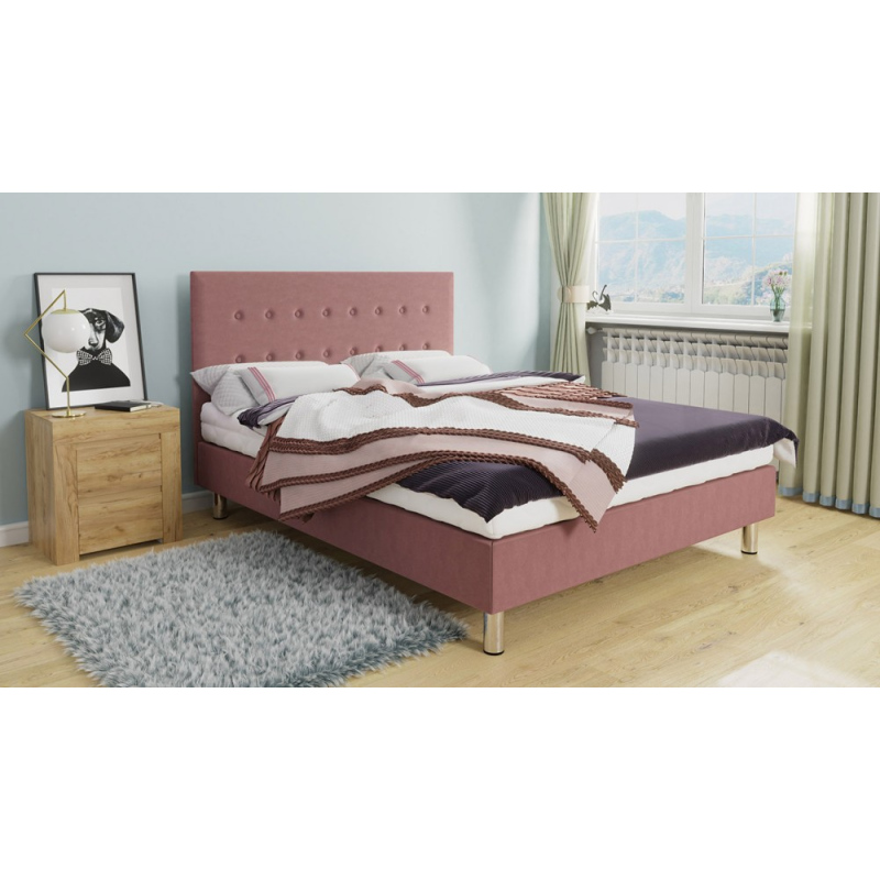 Čalouněná manželská postel 180x200 NECHLIN 3 - růžová