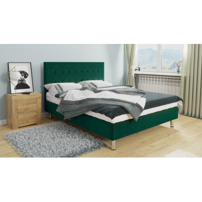 Čalouněná manželská postel 140x200 NECHLIN 3 - zelená