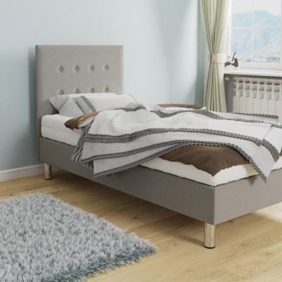 Čalouněná jednolůžková postel 90x200 NECHLIN 3 - světlá šedá