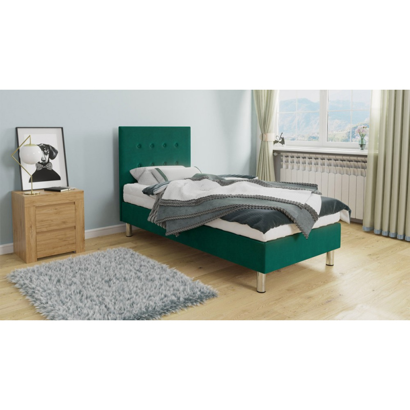 Čalouněná jednolůžková postel 80x200 NECHLIN 3 - zelená