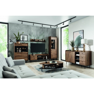 TV stolek STEFANIE 2 - hnědý / černý