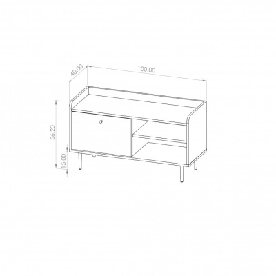 TV stolek STEFANIE 1 - hnědý / černý