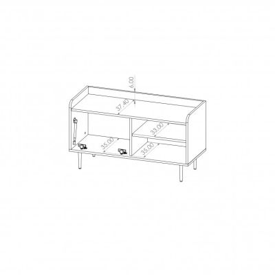 TV stolek STEFANIE 1 - hnědý / černý