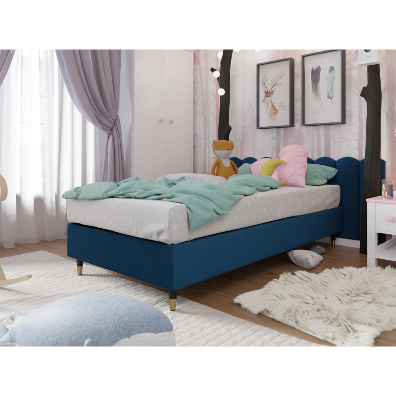Jednolůžková čalouněná postel s matrací 80x200 NECHLIN 5 - modrá