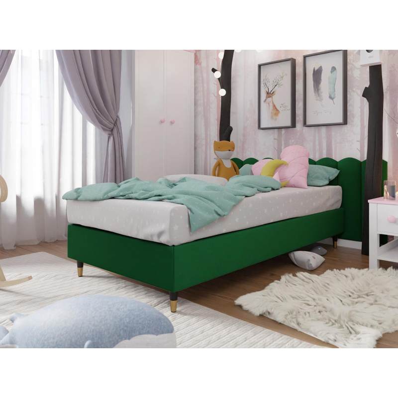Jednolůžková čalouněná postel s matrací 120x200 NECHLIN 5 - zelená