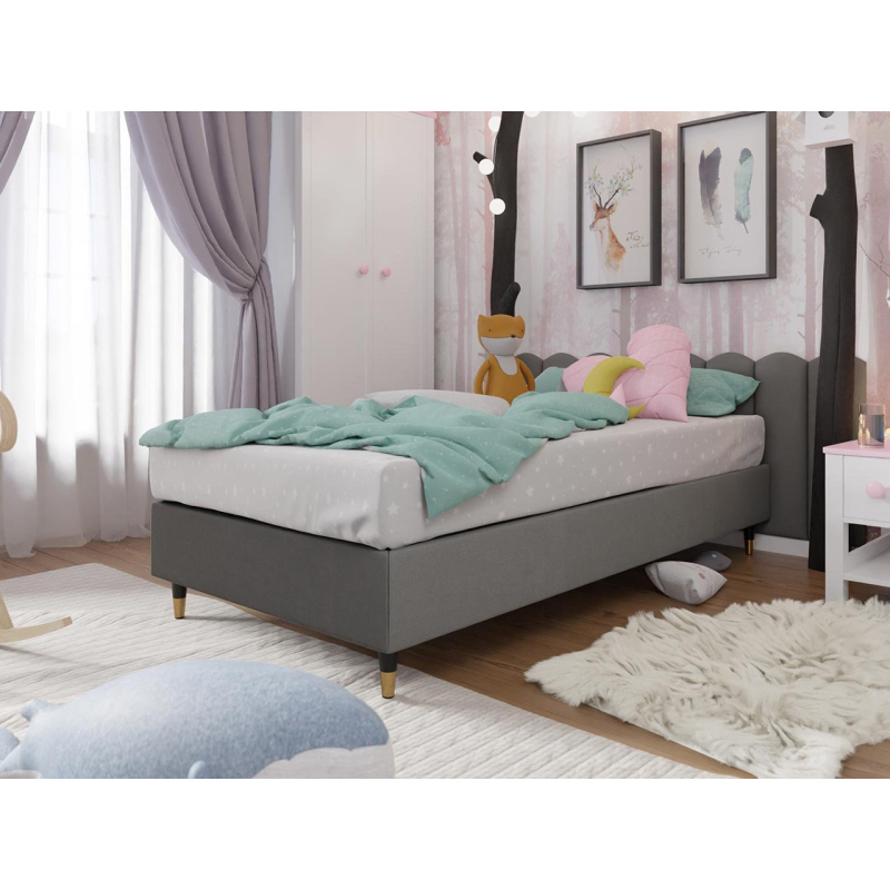 Jednolůžková čalouněná postel s matrací 120x200 NECHLIN 5 - šedá
