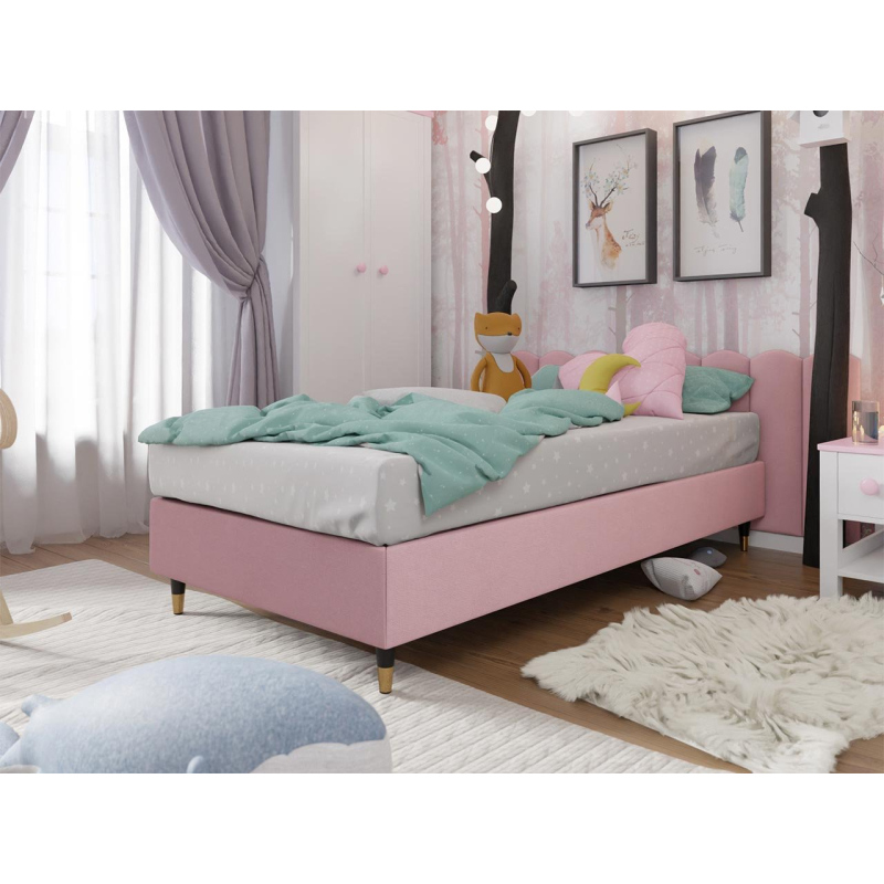 Jednolůžková čalouněná postel s matrací 120x200 NECHLIN 5 - růžová