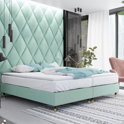 Manželská čalouněná postel s matrací 180x200 NECHLIN 5 - mentolová