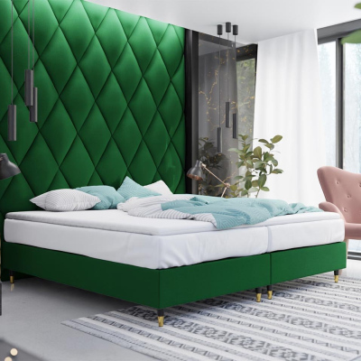 Manželská čalouněná postel s matrací 140x200 NECHLIN 5 - zelená