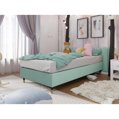 Jednolůžková čalouněná postel 90x200 NECHLIN 5 - mentolová