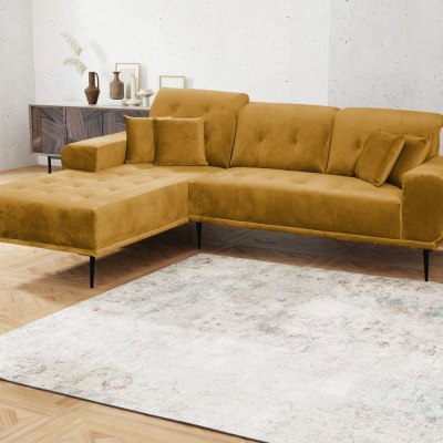 Sedací souprava s polštáři UNKY - hořčicová