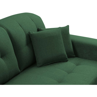 Rohová sedací souprava s taburetem RURI - tmavá zelená, pravý roh