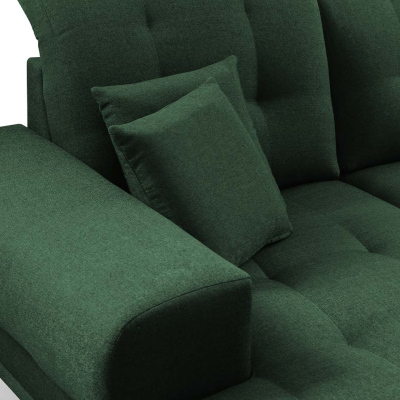 Rohová sedací souprava s taburetem RURI - tmavá zelená, pravý roh