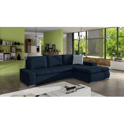 Rohová sedačka na každodenní spaní ABEL 2 - tmavá modrá