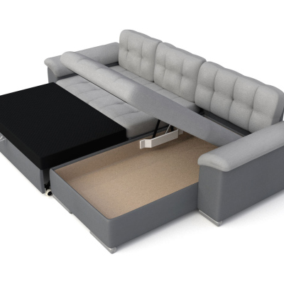 Rohová sedačka na každodenní spaní DELFINA - modrá, pravý roh