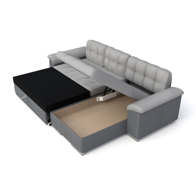 Rohová sedačka na každodenní spaní DELFINA - modrá, pravý roh