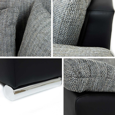 Rohová sedačka na každodenní spaní DELFINA - světlá šedá / vzorovaná, levý roh
