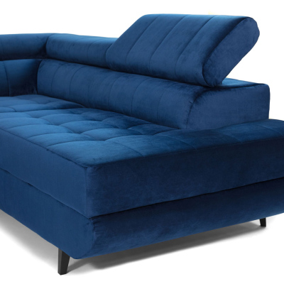 Rozkládací rohová sedačka s úložným prostorem OKLAHOMA - černá, levý roh