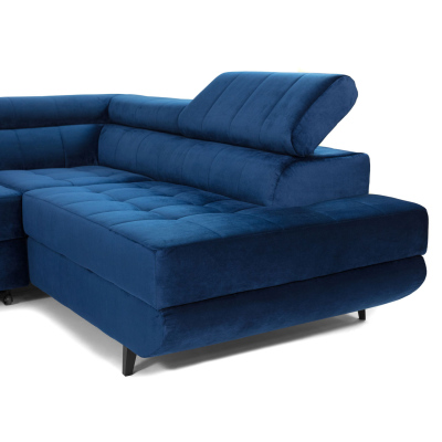 Rozkládací rohová sedačka s úložným prostorem OKLAHOMA - černá, levý roh