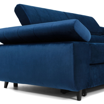 Rozkládací rohová sedačka s úložným prostorem OKLAHOMA - černá, levý roh