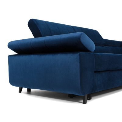 Rozkládací rohová sedačka s úložným prostorem OKLAHOMA - černá, levý roh