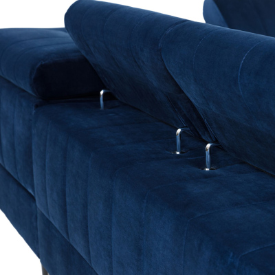 Rozkládací rohová sedačka s úložným prostorem OKLAHOMA - černá, levý roh