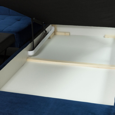 Rozkládací rohová sedačka s úložným prostorem OKLAHOMA - černá, levý roh