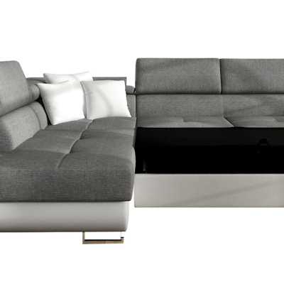 Rohová rozkládací sedačka SAN DIEGO - černá, pravý roh