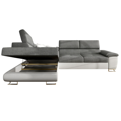 Rohová rozkládací sedačka SAN DIEGO - černá, levý roh