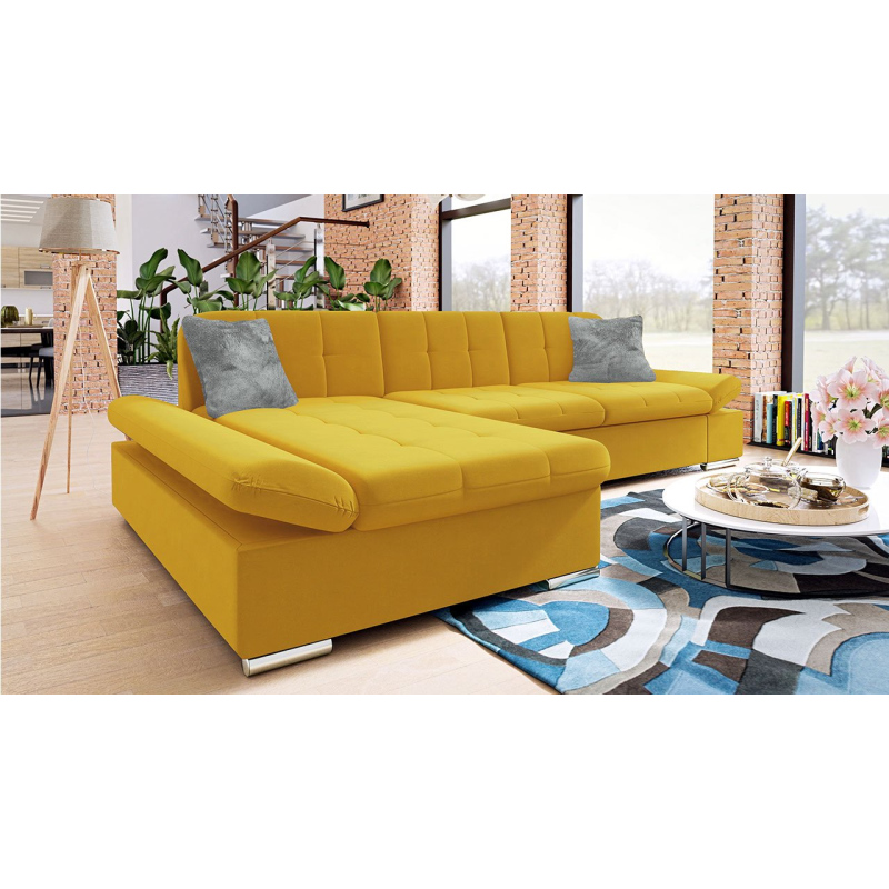 Moderní rohová sedačka HARUKA - žlutá 2, levý roh