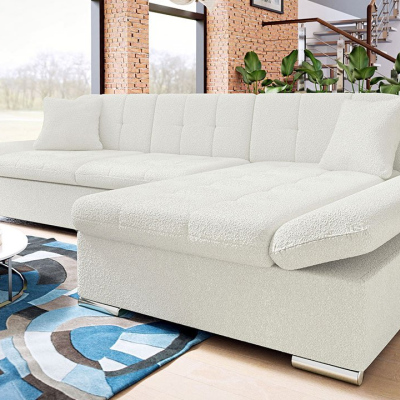 Moderní rohová sedačka HARUKA - bílá, pravý roh