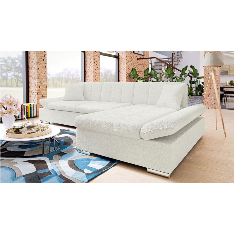 Moderní rohová sedačka HARUKA - bílá, pravý roh