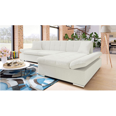 Moderní rohová sedačka HARUKA - bílá, pravý roh