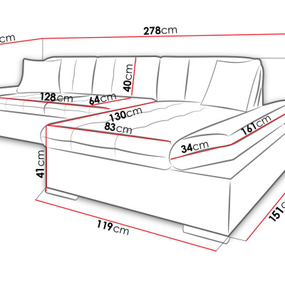 Moderní rohová sedačka HARUKA - bílá, pravý roh