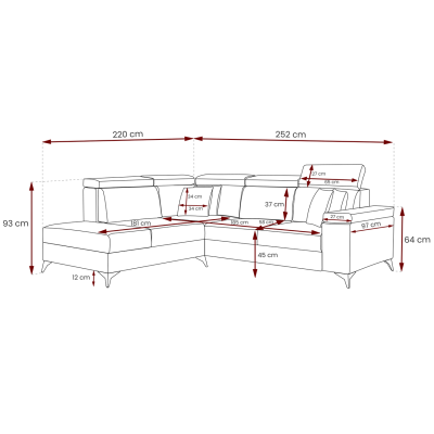Rozkládací sedací souprava s úložným prostorem RAIWIN - světle šedá 1