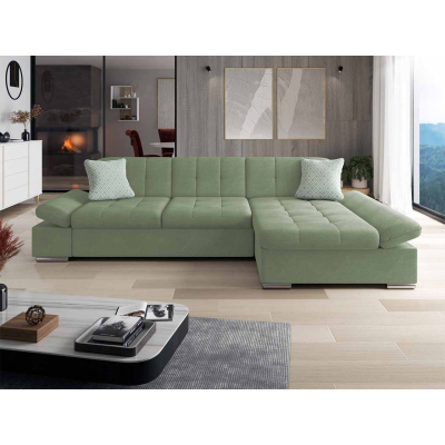 Moderní rohová sedačka HARUKA - světlá zelená 1, pravý roh