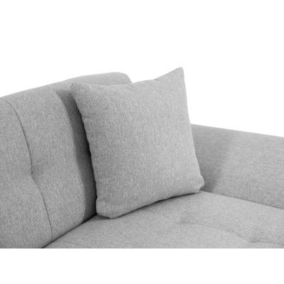 Moderní rohová sedačka HARUKA - bílá ekokůže / světlá šedá, pravý roh