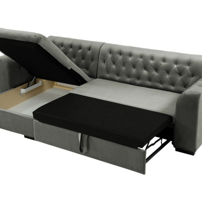 Rohová sedačka na každodenní spaní ANEKO - šedá 2, levý roh