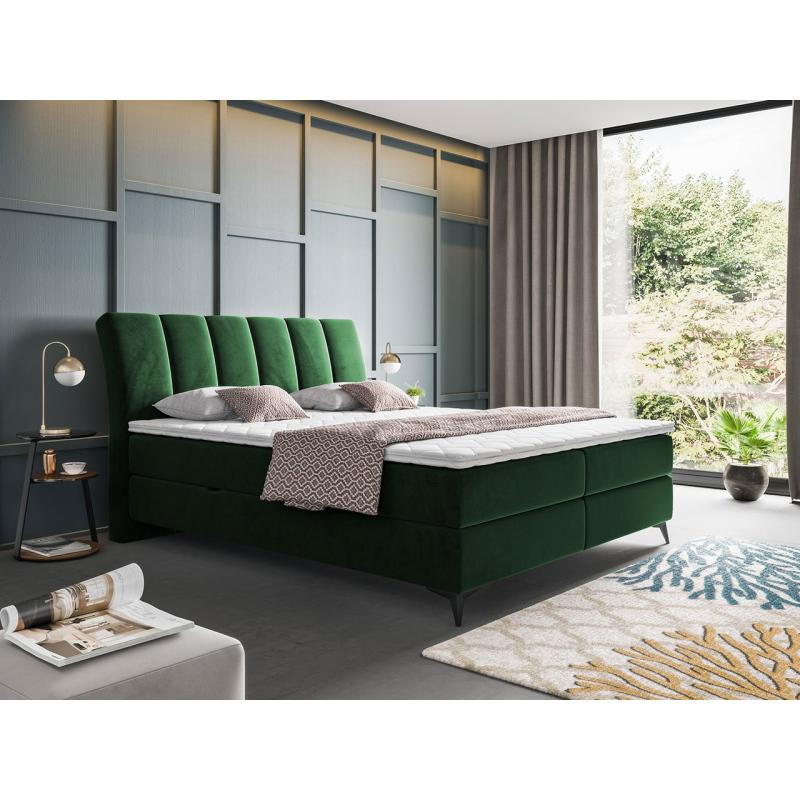 Kontinentální manželská postel 180x200 TALLOW - zelená + topper ZDARMA